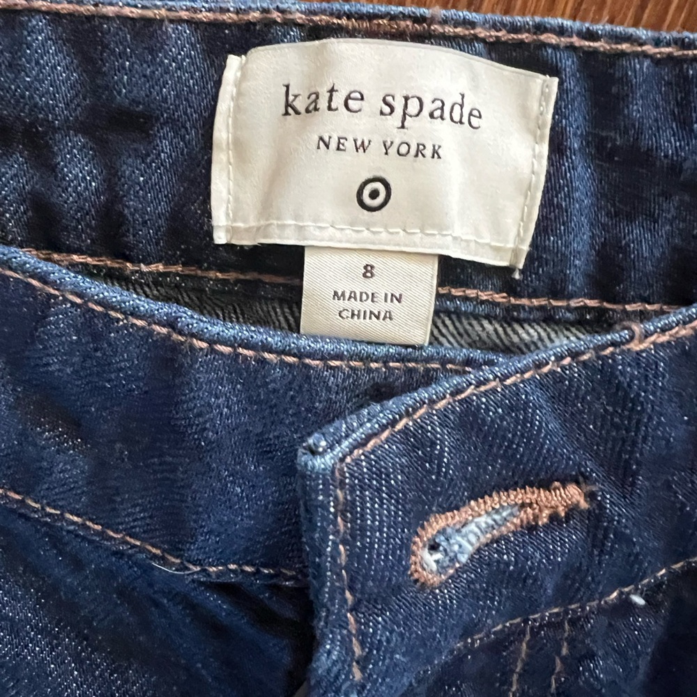 Kate Spade X Target High Wide Cuff Dark Wash Jeans Size 8 - Picture 5 of 6